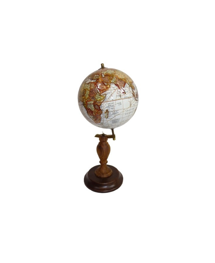 Elegancki Globus ozdobny na drewnianej podstawie - World GLB-0096B