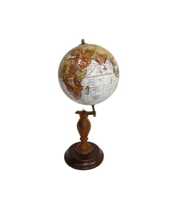 Elegancki Globus ozdobny na drewnianej podstawie - World GLB-0096B