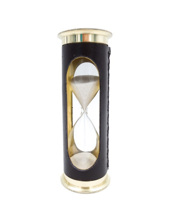 Klepsydra 5 min z zegarem światowym i kalendarzem wieczystym w etui skórzanym - STPL133/6 2