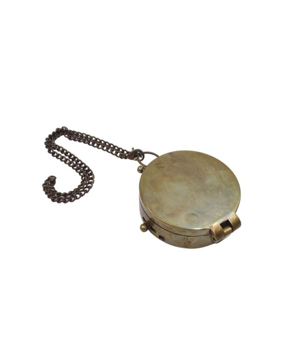 Folding compass with a chain in a leather case C-64
