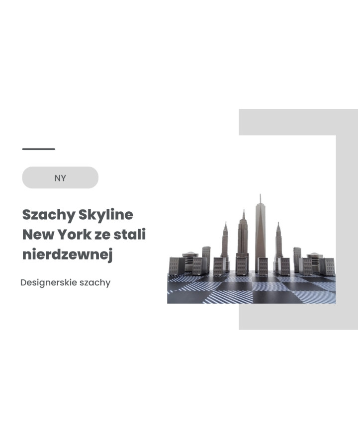 Designer New York Skyline Chess Set in Stainless Steel – NY