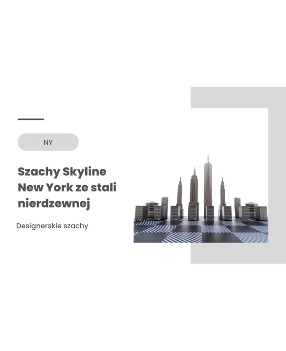 Designer New York Skyline Chess Set in Stainless Steel – NY