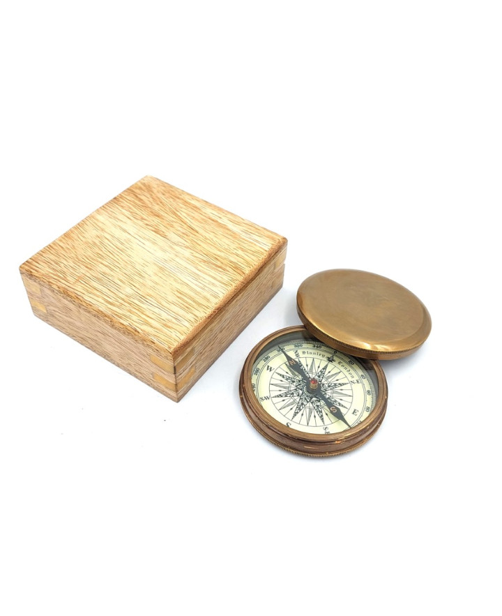 Hiking compass in a wooden box 1042