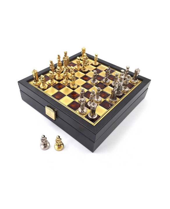 Ekskluzywne szachy metalowe Dynastia Macedońska - Szachownica 20x20cm - SK1