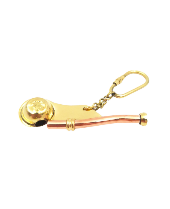 Brass bosun's whistle keyring - KRT28B