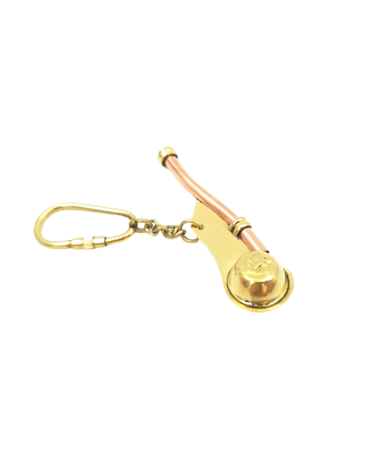 Brass bosun's whistle keyring - KRT28B
