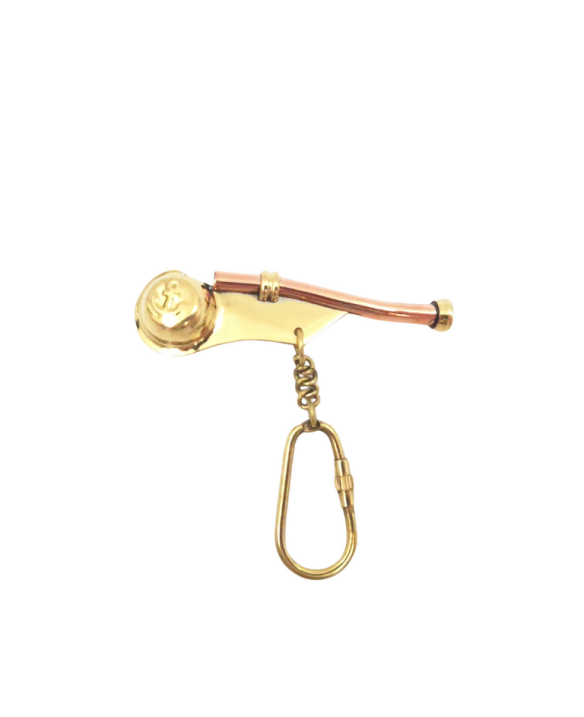 Brass bosun's whistle keyring - KRT28B