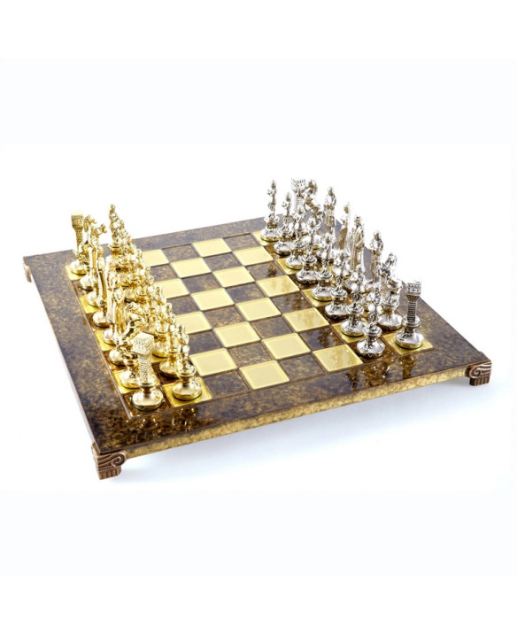 Large Luxury Chess Set – 36x36 cm – Gold and Silver -  Renesans S9BRGS