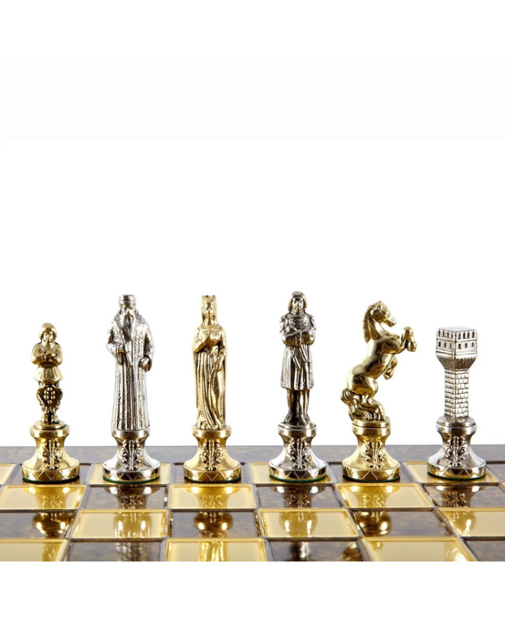 Large Luxury Chess Set – 36x36 cm – Gold and Silver -  Renesans S9BRGS