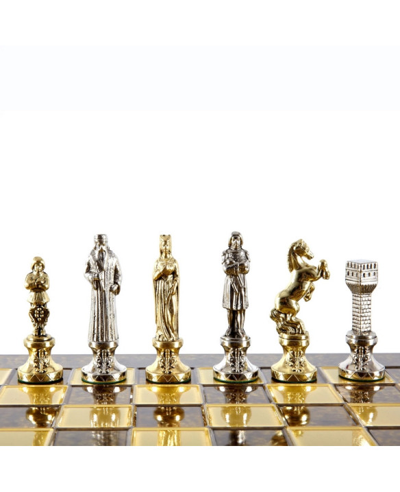 Large Luxury Chess Set – 36x36 cm – Gold and Silver -  Renesans S9BRGS