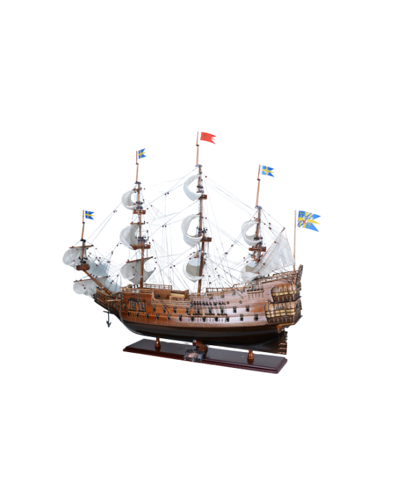 Ekskluzywny model żaglowca Vasa z rozwiniętymi żaglami - Vasa80R