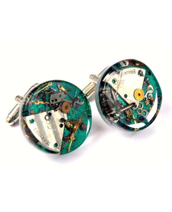 COLLAR PINS - MECHANICAL GREEN