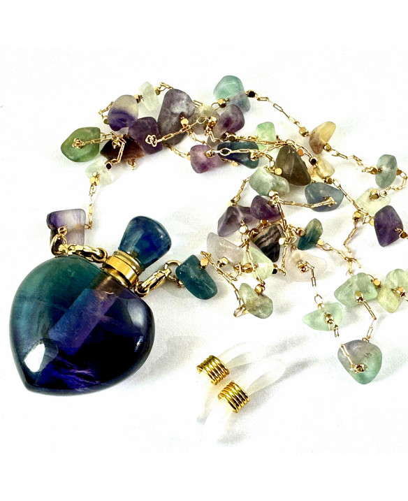 Perfume bottle + Sunglasses chain - Purple-Navy Blue-Lilac I