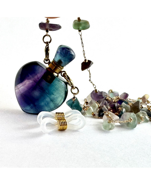 Perfume bottle + Sunglasses chain - Purple-Navy Blue-Lilac I